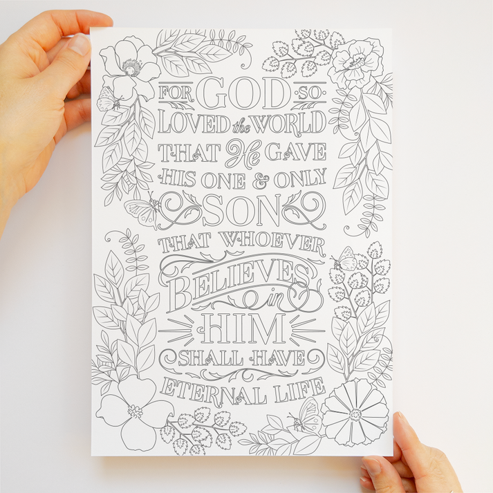 John 3:16 coloring page