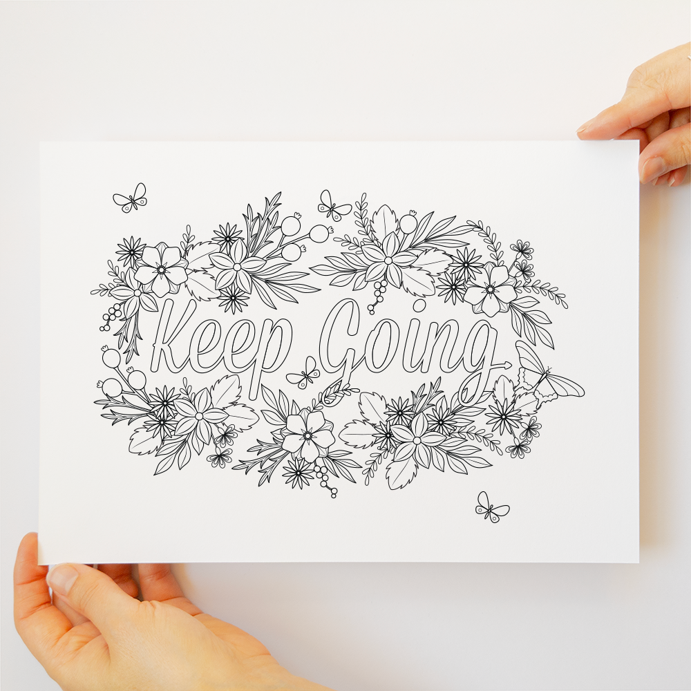 Pep Talk Collection | 4 Coloring Page Designs (instant download)