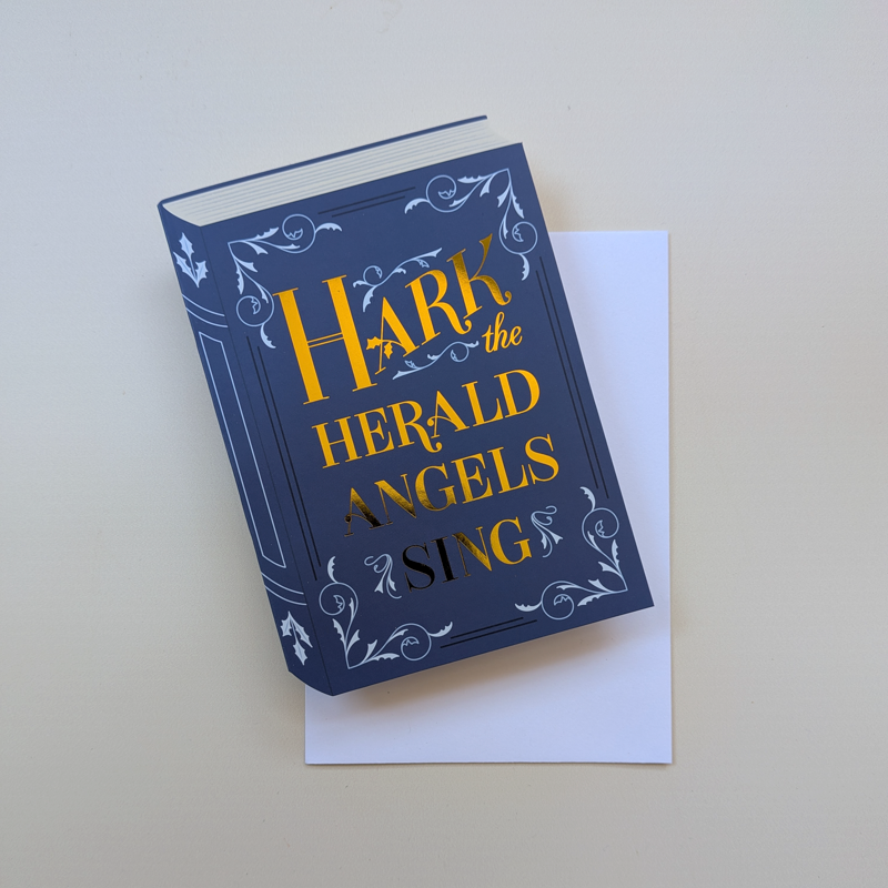 Set of 12 | Blue Bookish Christmas cards