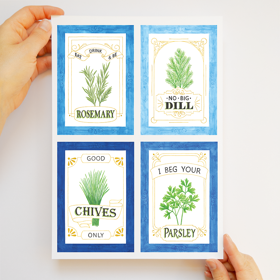 Seed Puns - Rosemary, Parsley, Dill, Chives