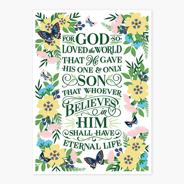 Pre-order: Tea Towel - John 3:16