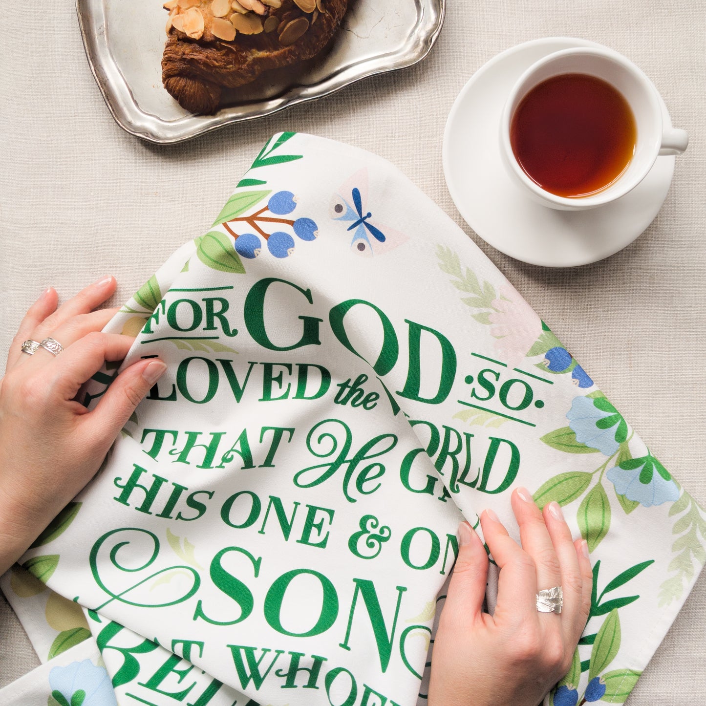 Pre-order: Tea Towel - John 3:16