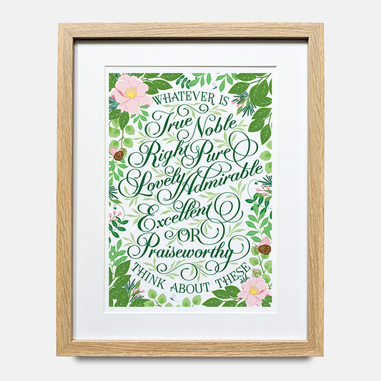Whatever is true Philippians 4:8 Christian wall art print