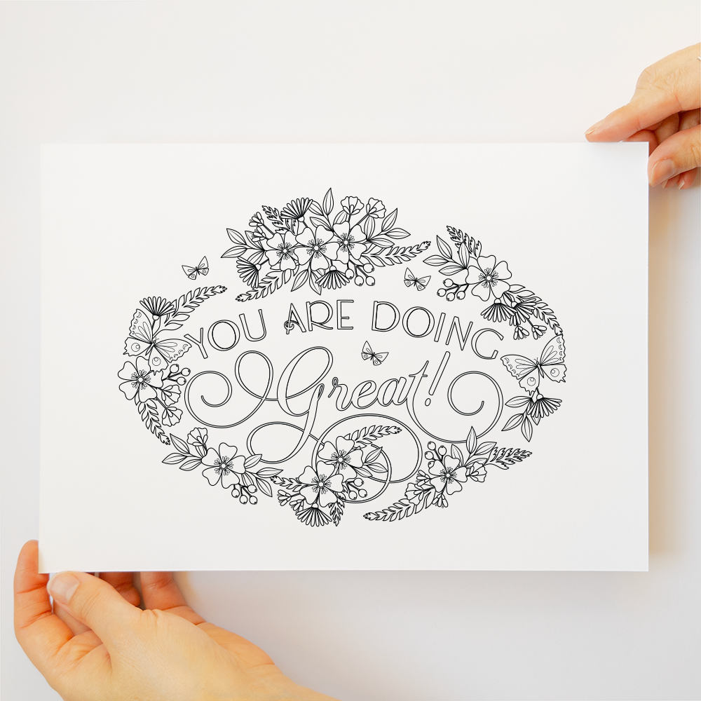 Pep Talk Collection | 4 Coloring Page Designs (instant download)