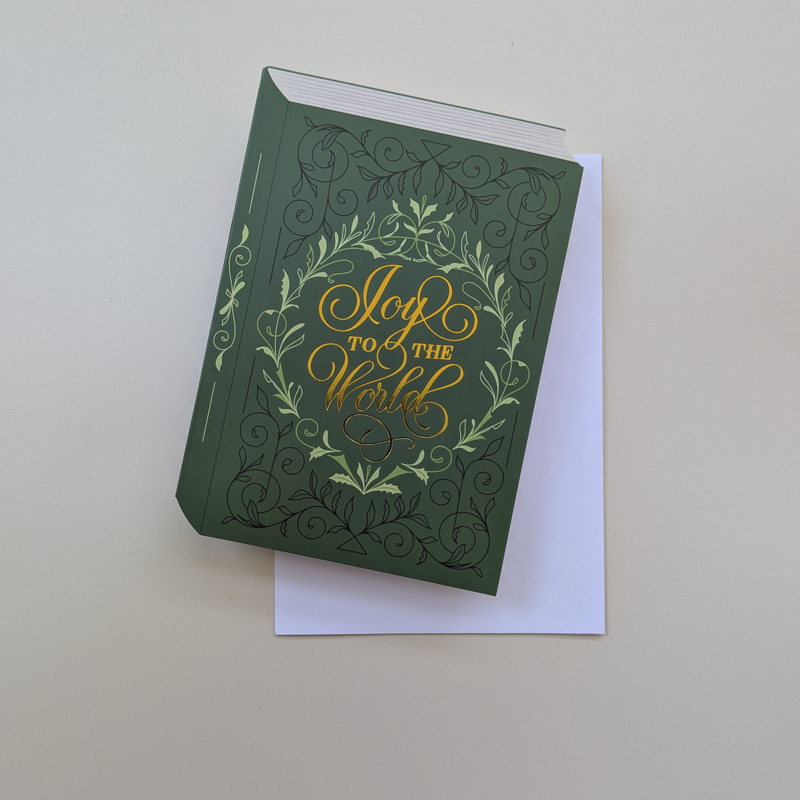 Set of 12 | Green Bookish Christmas cards