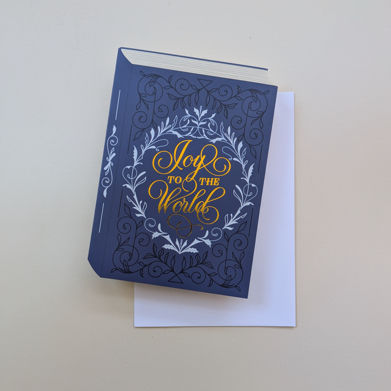 Set of 12 | Blue Bookish Christmas cards