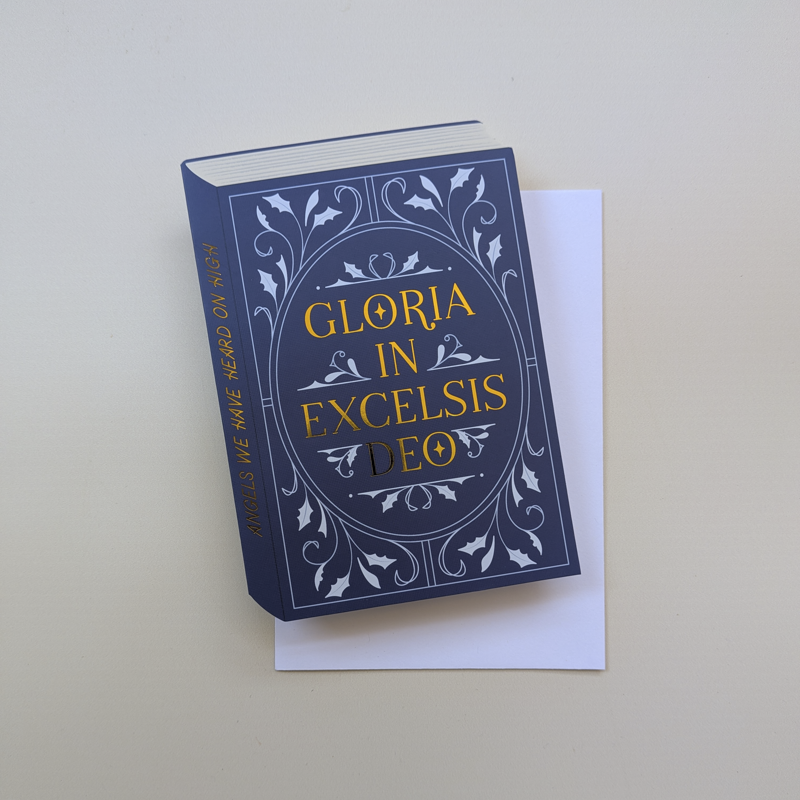 Set of 12 | Blue Bookish Christmas cards