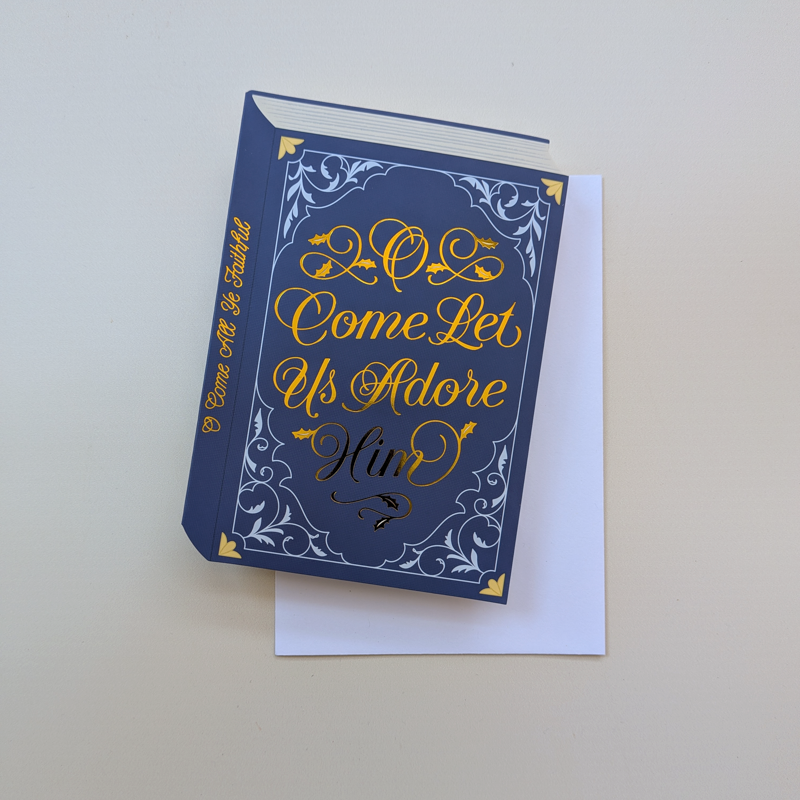 Set of 12 | Blue Bookish Christmas cards