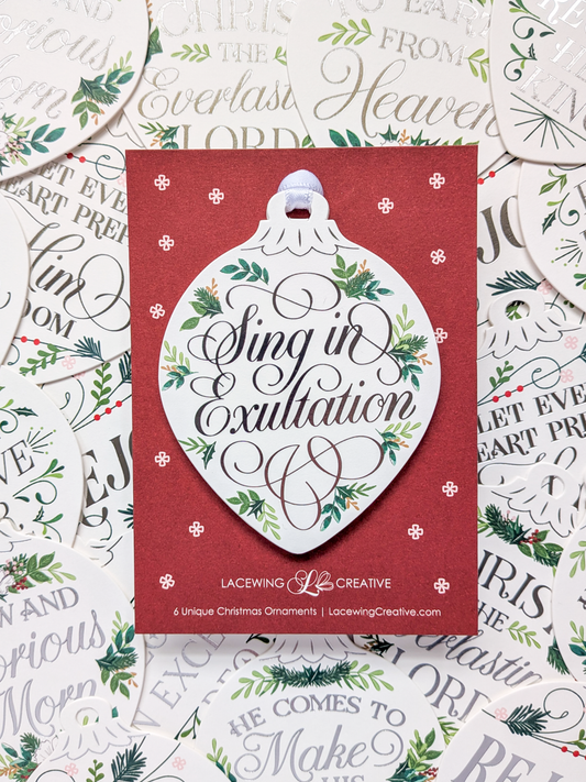 Christmas Ornaments - Silver Script