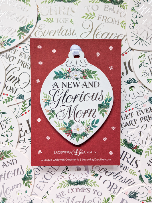 Christmas Ornaments - Silver Floral