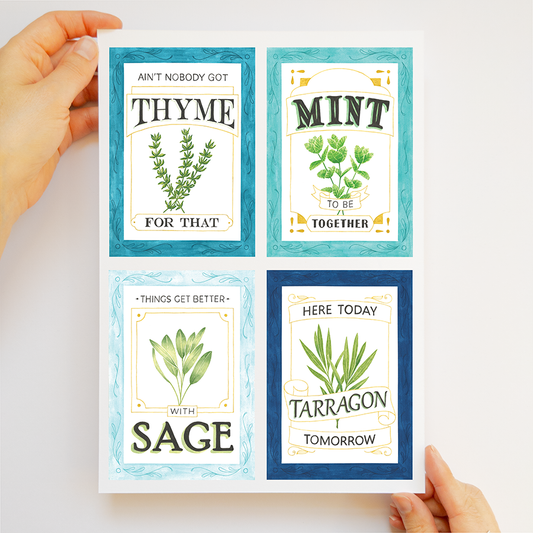 Seed Puns - Thyme, Tarragon, Mint, Sage