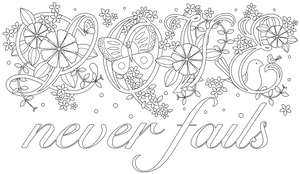 Coloring In | Love Never Fails - 1 Corinthians 13:8 (instant download)